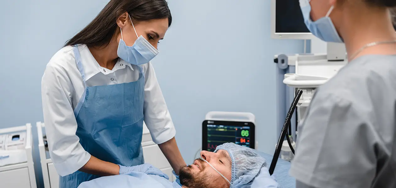female doctor checking to patient before endoscopy 2026 03 17 06 42 55 utc